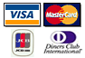 VISA, MasterCard, JCB, Diners Club