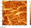 Metal film on polymer after polymer's contraction