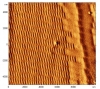 Magnetic profile of the hdd surface.<br>  Probe: nanosensor<BR>  Data: lock-in amplifier signal, second trace, highlited from left