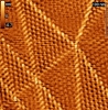 The STM image of graphite surface  Pt/Ir tip, It = 0.5 nA, Ut = -50 mV